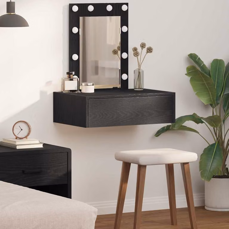 vidaXL Tavolo da Trucco Moderno Nero in MDF L 60 x P 40 x H 70 cm
