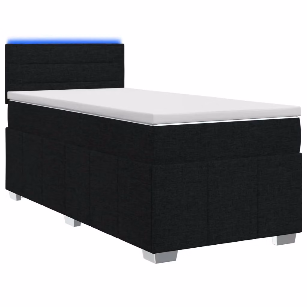 Letto box spring ibrido vidaXL con materasso a molle insacchettate e base contenitore, rivestimento in tessuto nero, L/P/H: 200 x 90 x 100,5 cm – 2