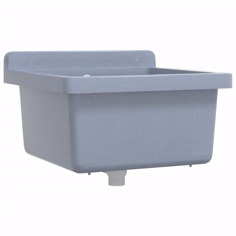 Lavabo a Parete Grigio 40x40x24 cm in Resina