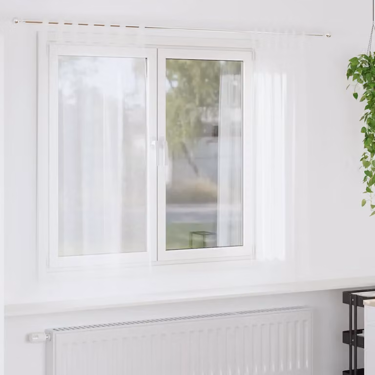 Set di 2 tendine velate vidaXL in poliestere bianco, L: 175 cm, H: 140 cm