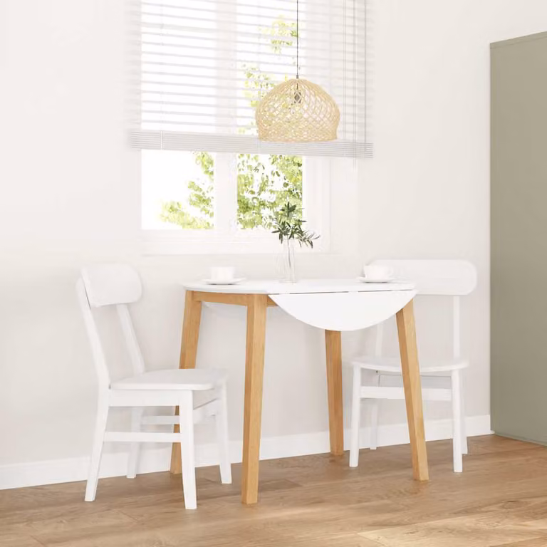 Set di 2 sedie da pranzo moderne vidaXL in legno di hevea bianco