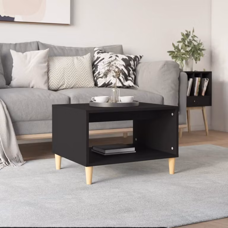 vidaXL Tavolino nero 60x50x40 cm Materiale a base di legno - Tavolino - Tavoli da caffè - Tavolino - Tavolino da divano