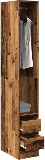 Armadio a muro vidaXL in legno marrone con ante e cassetti per corridoio, L: 30 cm, P: 50 cm, H: 200 cm – 1