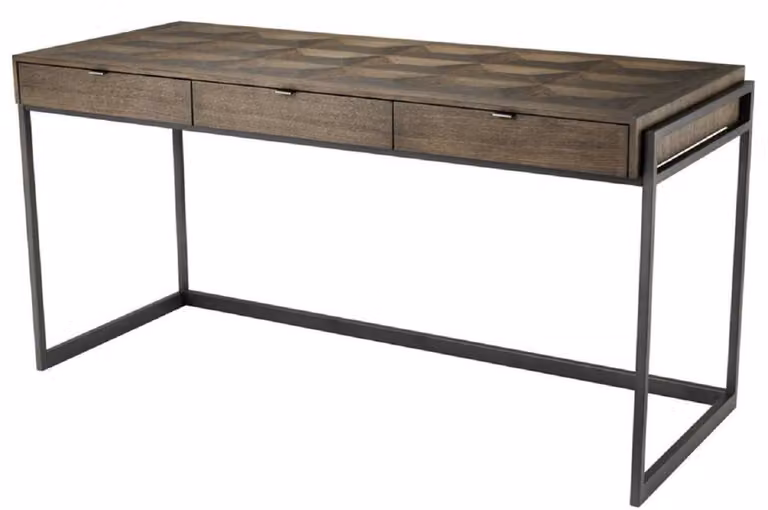Casa Padrino scrivania con 3 cassetti marrone / bronzo 150 x 60 x h. 75,5 cm - Mobili per ufficio