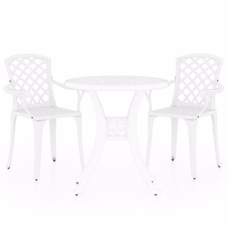 Set da Bistrot 3 pz in Alluminio Pressofuso Bianco