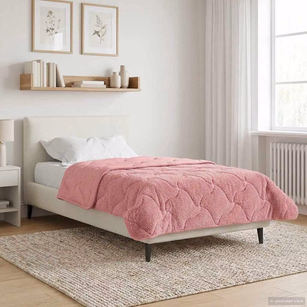 Piumino Estivo vidaXL Rosa Traspirante e Reversibile in Microfibra L: 155 cm x P: 200 cm