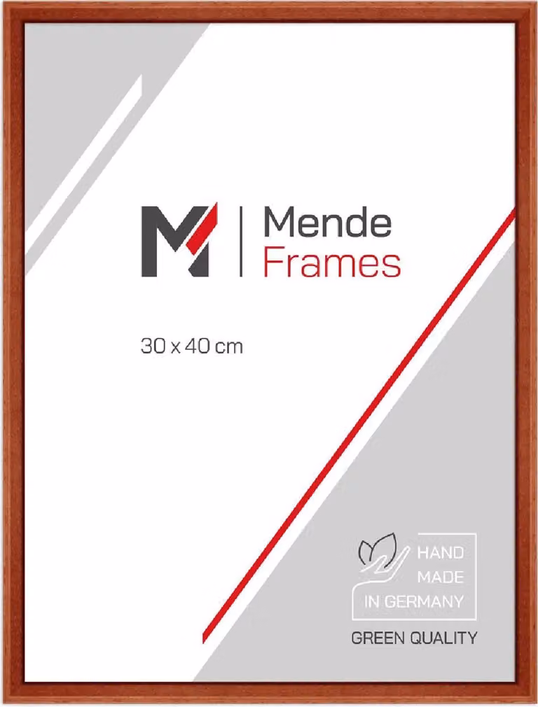 Cornice per foto MendeFrames H011 in mogano, dimensioni 28x35 cm, con vetro standard