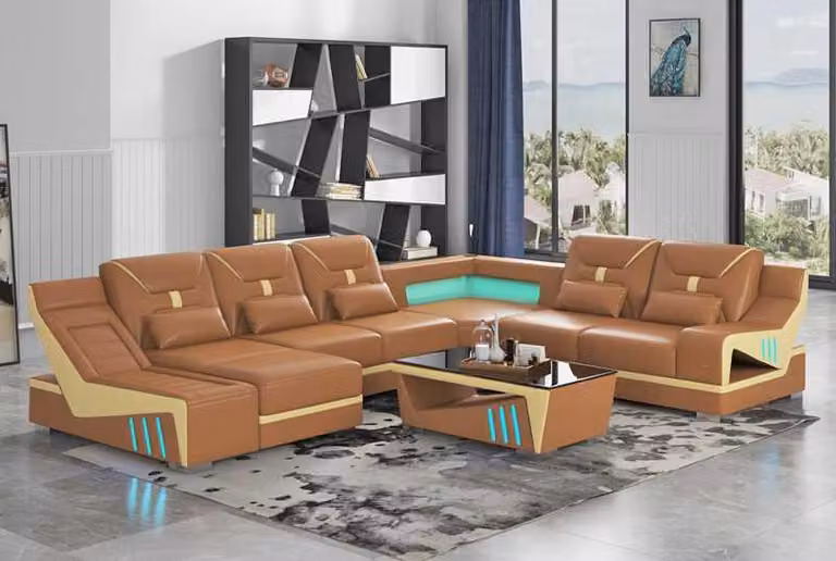 Wohnlandschaft Sofa U-Form Ecksofa Designersofa Schwarz Eckgarnitur