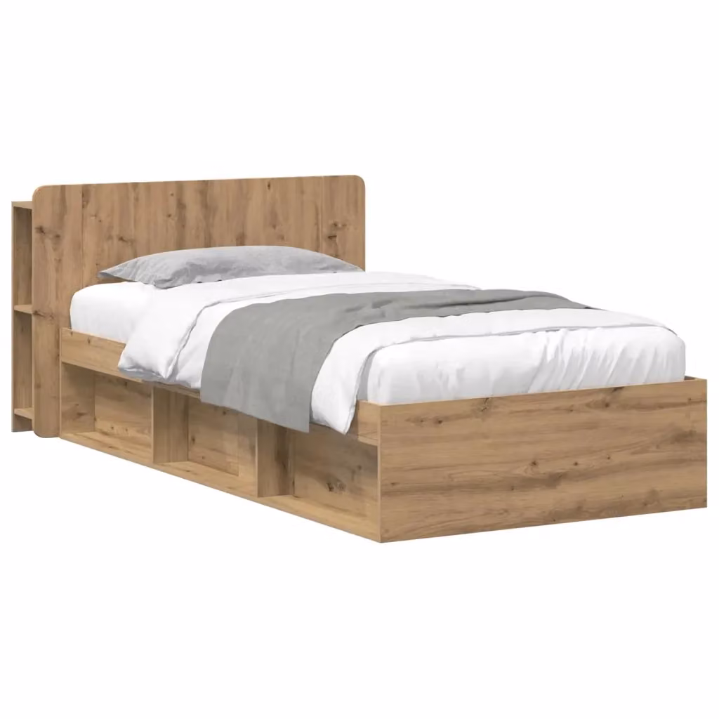 Letto con contenitore vidaXL in legno Rovere con cassetti, L/P/H: 190 x 90 x 119,5 cm – 2