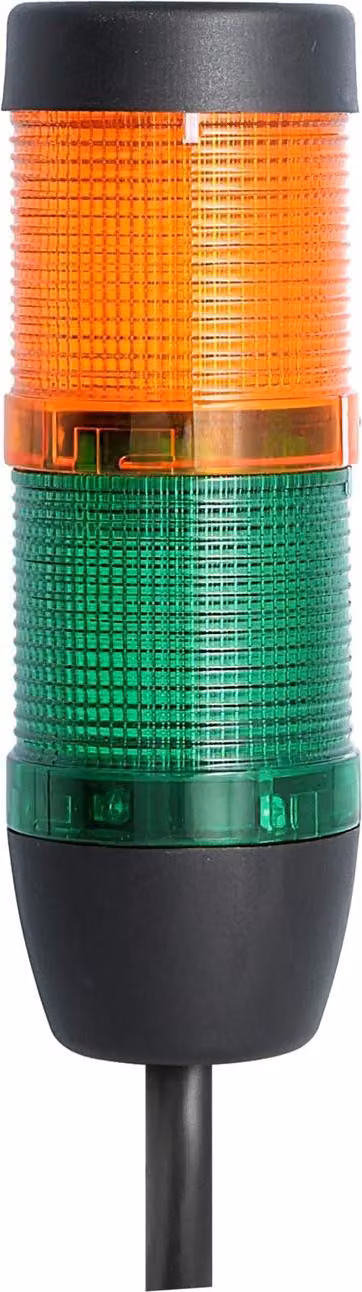 Colonna luminosa STEX24 verde-gialla, 50 mm, 24 V CA/CC, LED a luce fissa Cavo da 10,0 metri, SS50-OB2/24 168 Tecnica di collegamento: