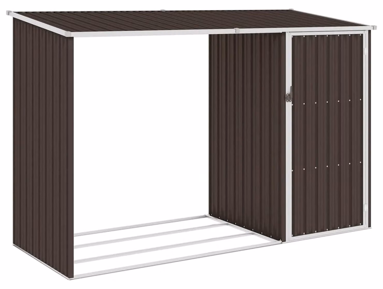 Casetta da giardino 2-in-1, colore marrone - 245 x 98 x 159 cm - Acciaio zincato e legno