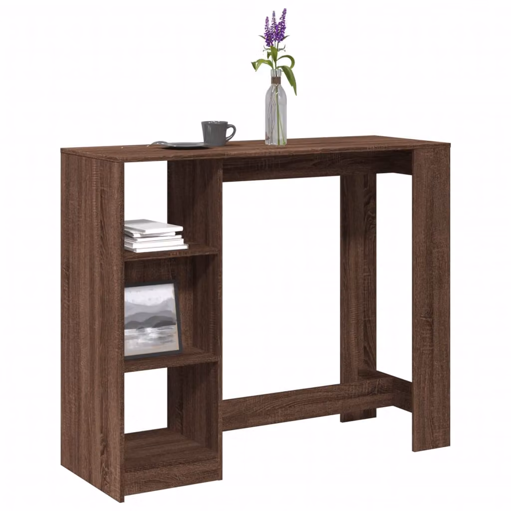 vidaXL Tavolo Bar Moderno in Legno Rovere Marrone L: 124 cm, P: 46 cm, H: 103,5 cm