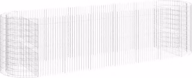 Gabbione con Fioriere | Cassetta per fiori | Letto Rialzato in Ferro Zincato 400x100x100 cm