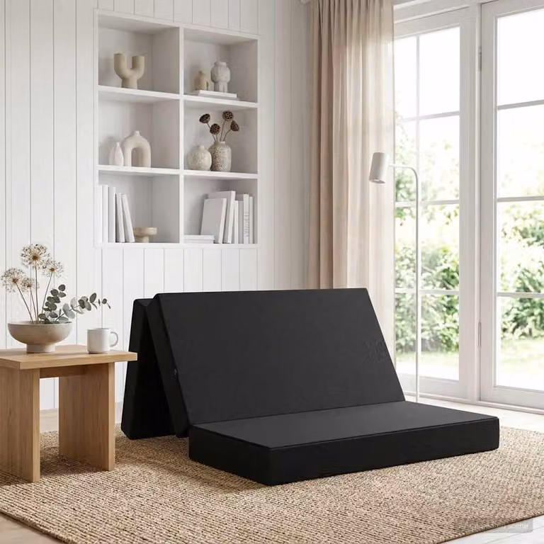 vidaXL Divano Letto Pieghevole Moderno Nero L: 160 cm, P: 67 cm, H: 45 cm