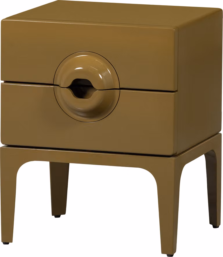 Comodino/cassettiera con 2 cassetti, legno, color miele