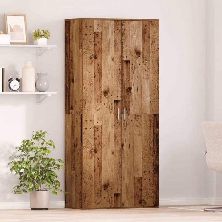 Credenza moderna vidaXL in legno marrone con ante a battente e ripiani interni L/P/H: 80 x 39 x 178 cm