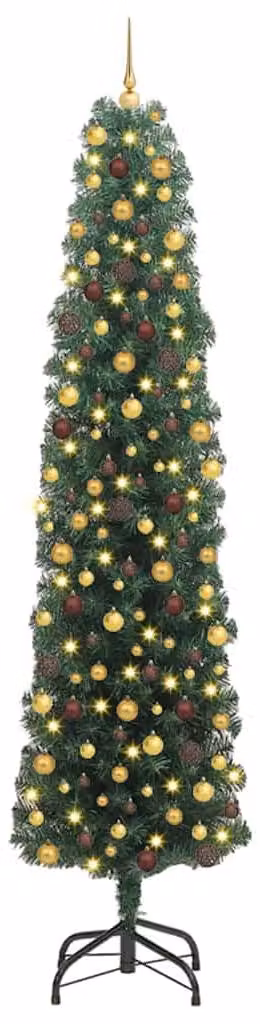 Albero di Natale artificiale a 300 LED con supporto verde 240 cm