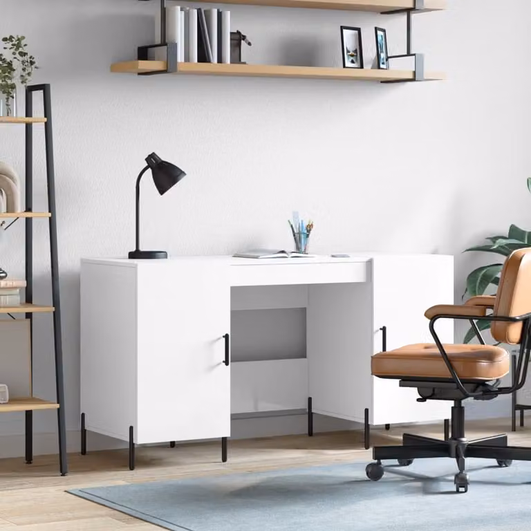 Maison Exclusive - Scrivania bianco lucido 140x50x75 cm Materiale ligneo