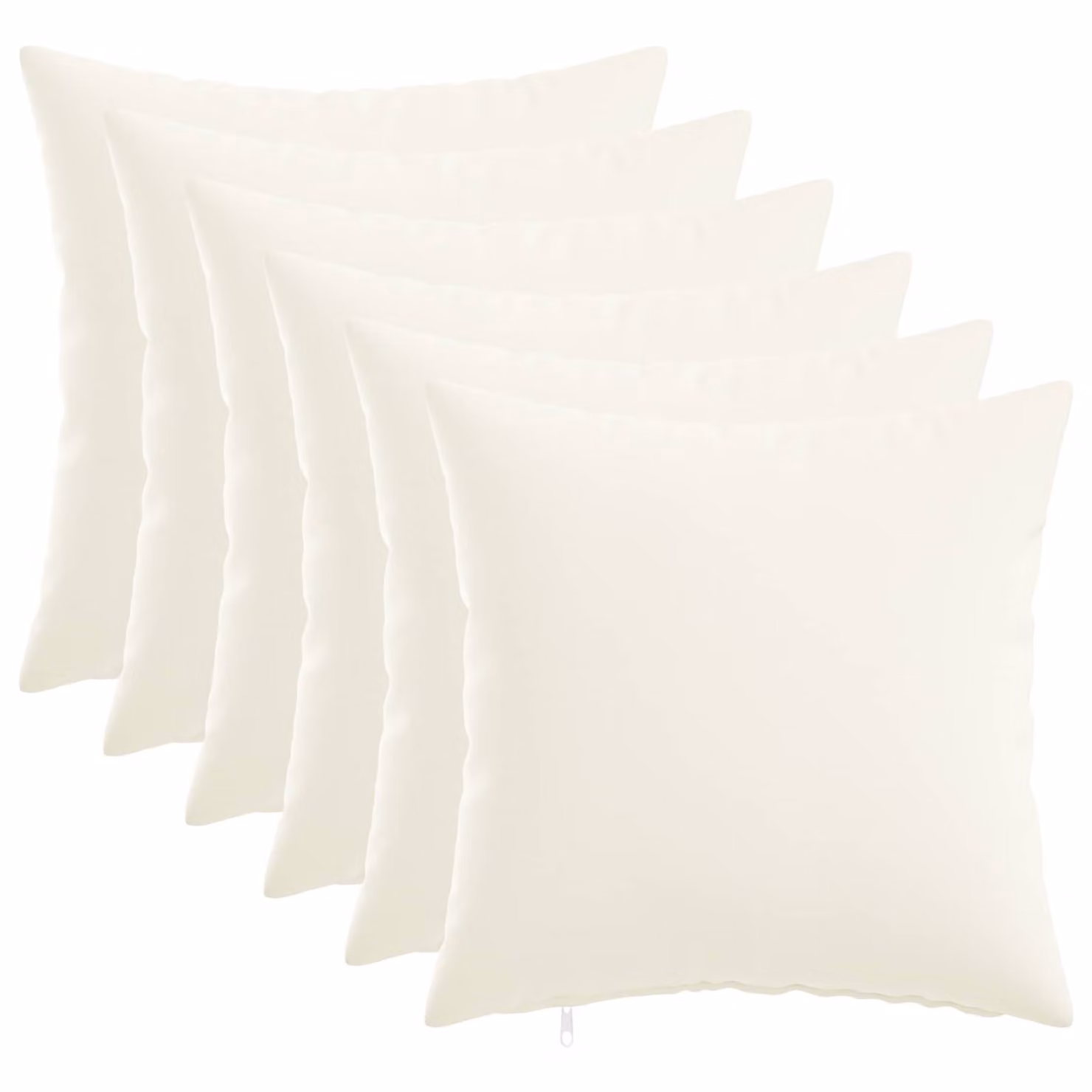 Set di 6 cuscini vidaXL HEERLEN bianchi in tessuto con fodera lavabile e rimovibile L/P/H: 35 x 35 x 12 cm