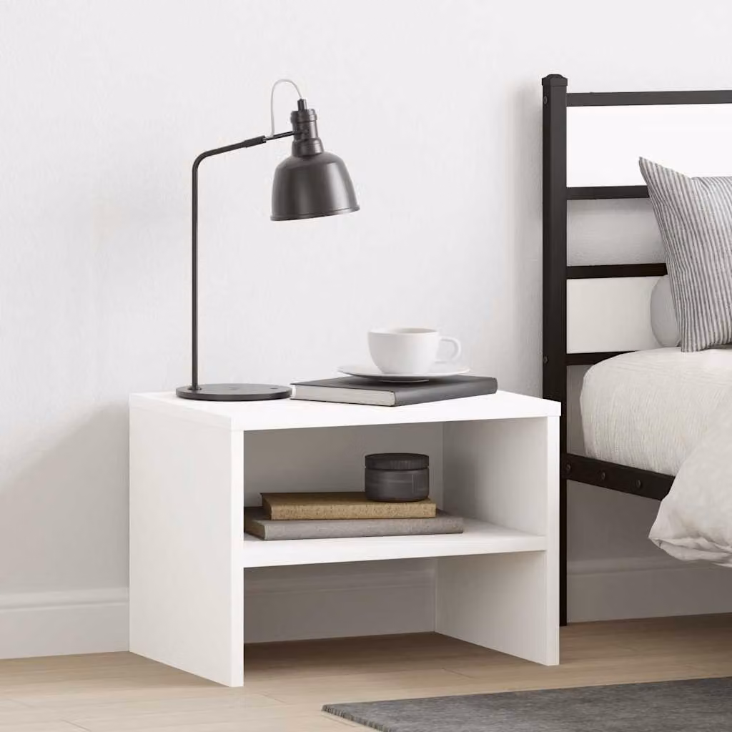 Comodino bianco vidaXL in legno ingegnerizzato L 40 cm x P 30 cm x H 30 cm