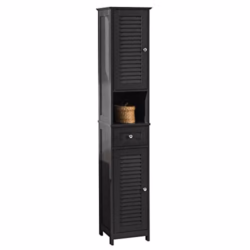 SoBuy Mobile Colonna Bagno Salvaspazio Armadio Alto con 2 Ante