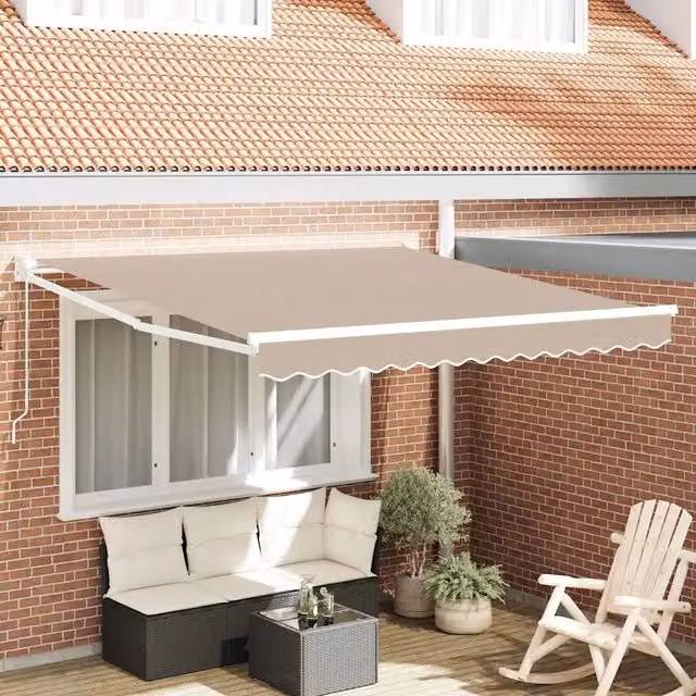 Tenda retrattile Beige 350 x 250 cm 100% Poliestere e Alluminio 3330347