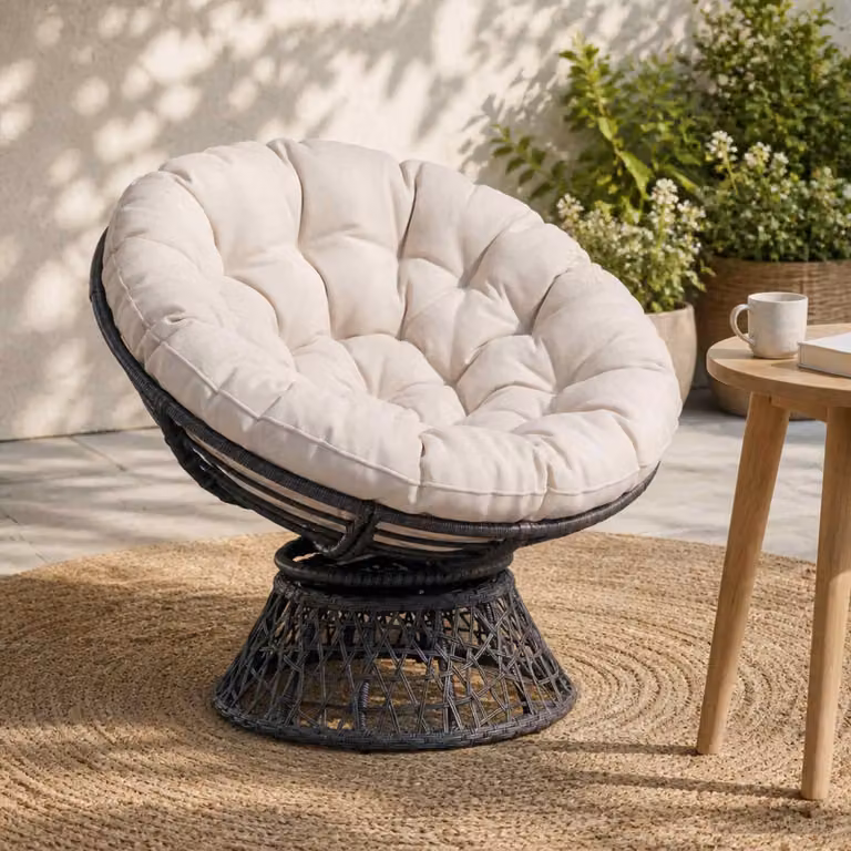 vidaXL Cuscino per Sedia Papasan VIANEN 100% Poliestere Bianco