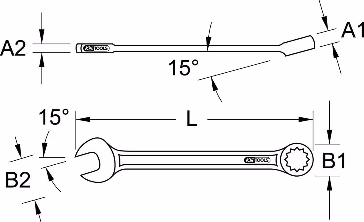 KS TOOLS CHROMEplus Chiave combinata angolata 12 mm - 518.0612