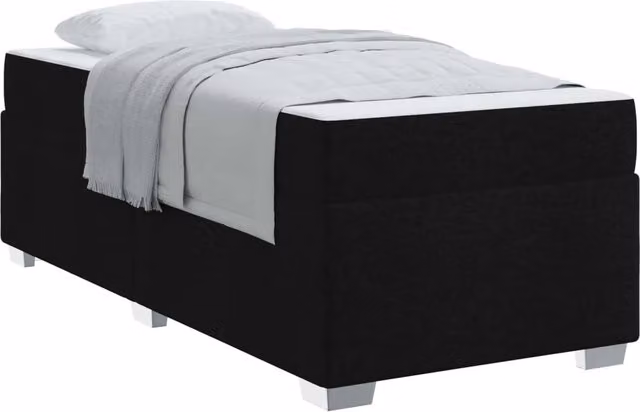Letto singolo | Letto per adulti | Struttura del letto con materasso Nero 80 x 200 cm Tessuto