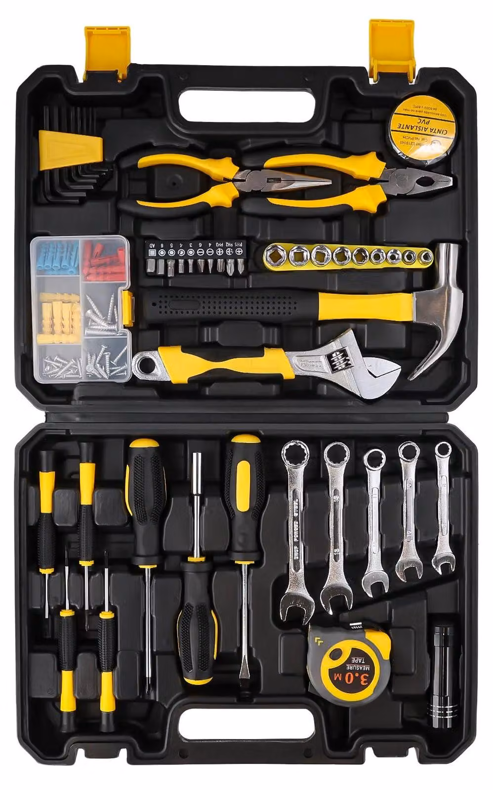Set di utensili per la casa - Set di 88 pezzi di utensili manuali - Valigetta multifunzione - Metallo - Include punte, bussole e chiavi - Portatile