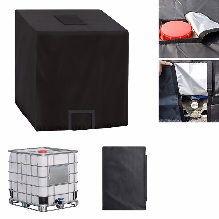 Copertura per serbatoio IBC da 1000 litri, dimensioni 120x100x116 cm, realizzata in tessuto 420D, impermeabile, anti-UV e antipolvere