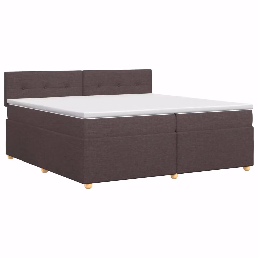 Letto box spring con materasso ibrido vidaXL marrone e bianco L/P/H: 200 x 200 x 88 cm – 2