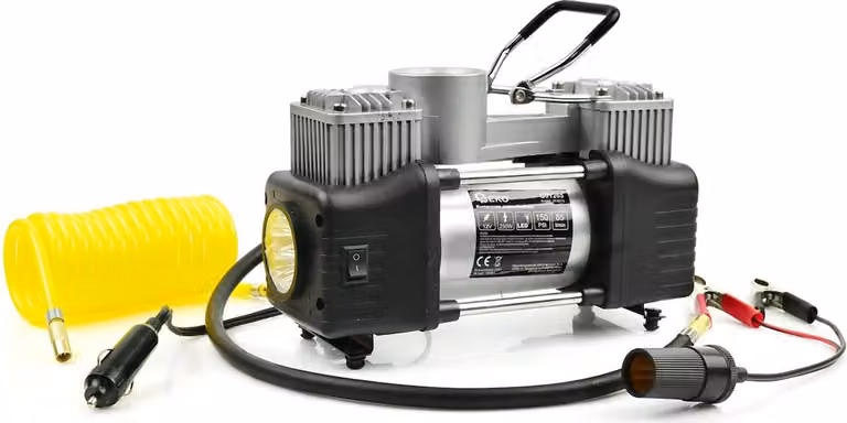 Compressore d'aria da 12 V, gonfiatore per pneumatici, kit di gonfiaggio per gomme auto da 85 l/min con torcia, pompa d' per auto, biciclette, palloni, materassi ad, barche gonfiabili, Geko
