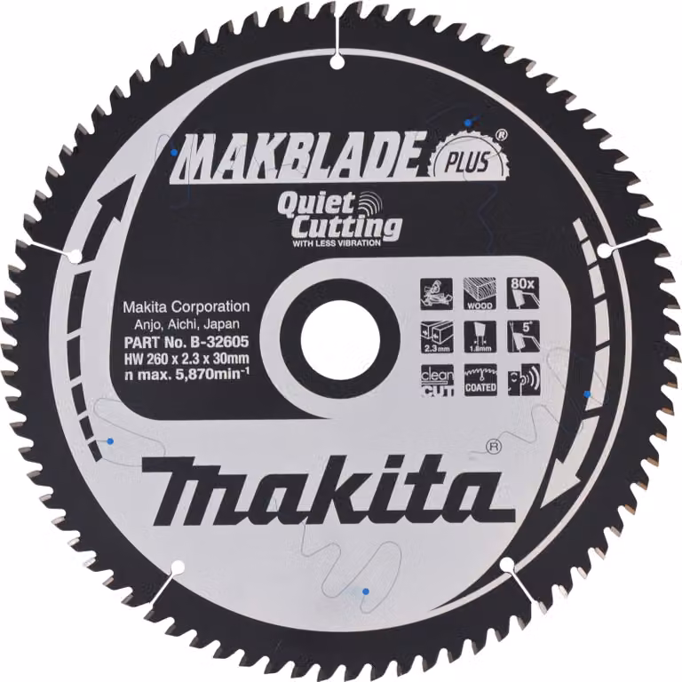 Makita Sega circolare 260X30X80Z Makblade Plus Legno