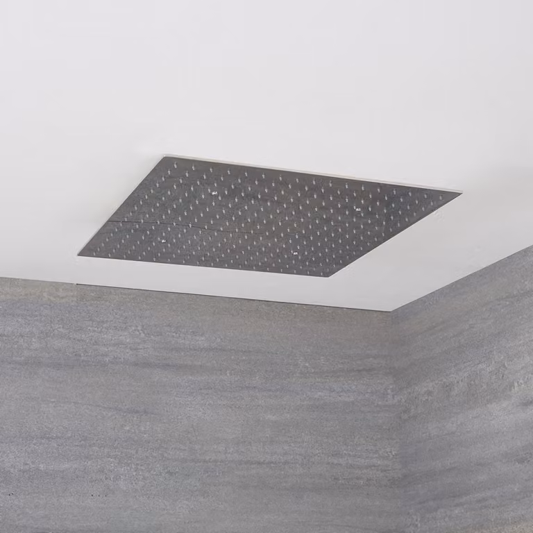 Soffione Doccia Incasso Quadrato 600x600mm - Getto effetto pioggia - Design Moderno - Trenton