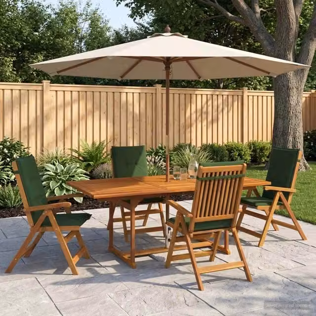Set da pranzo da giardino 5 pezzi Naturale 3434523