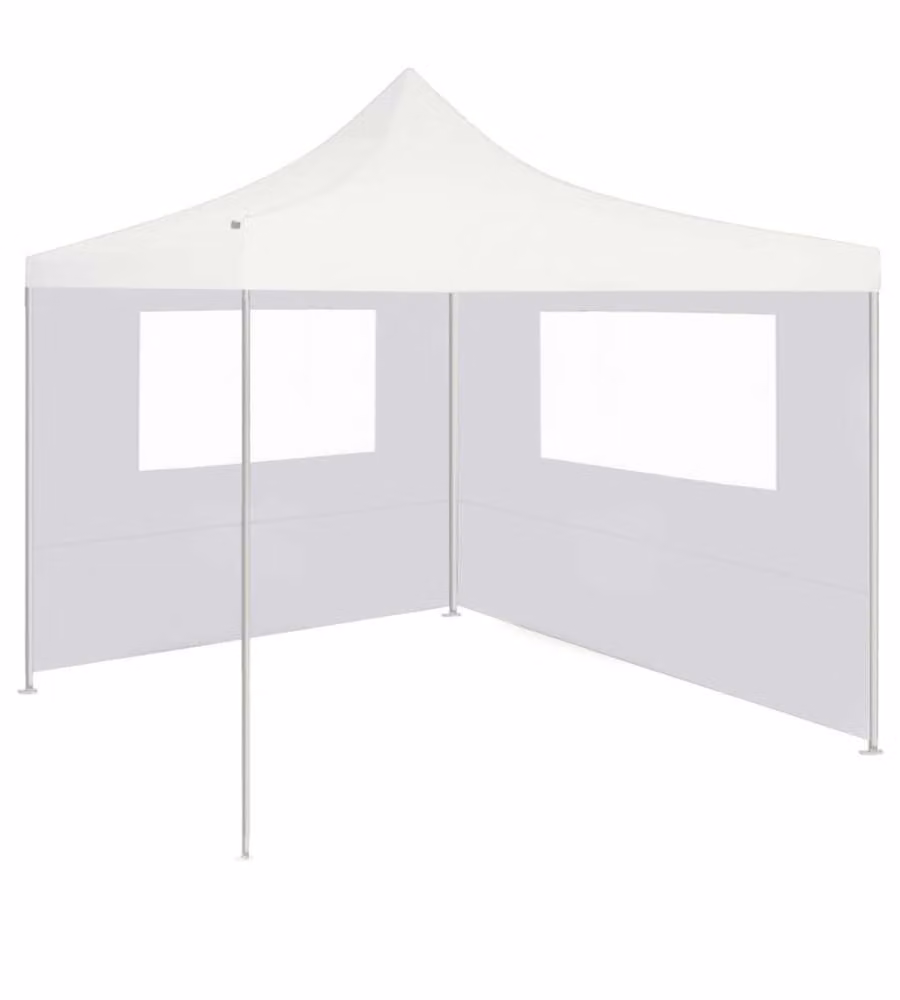 Parete con Finestre per Gazebo 4x2 m Bianca