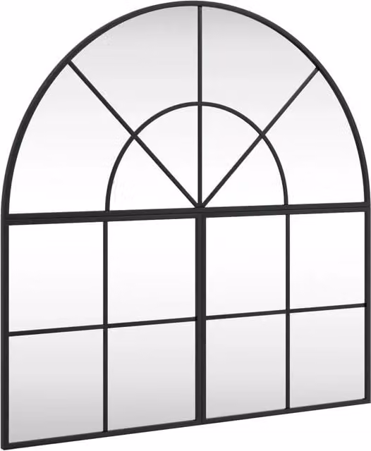 Specchio da Parete Design In Nero con Cornice in Metallo, L 80 cm x H 80 cm – 1