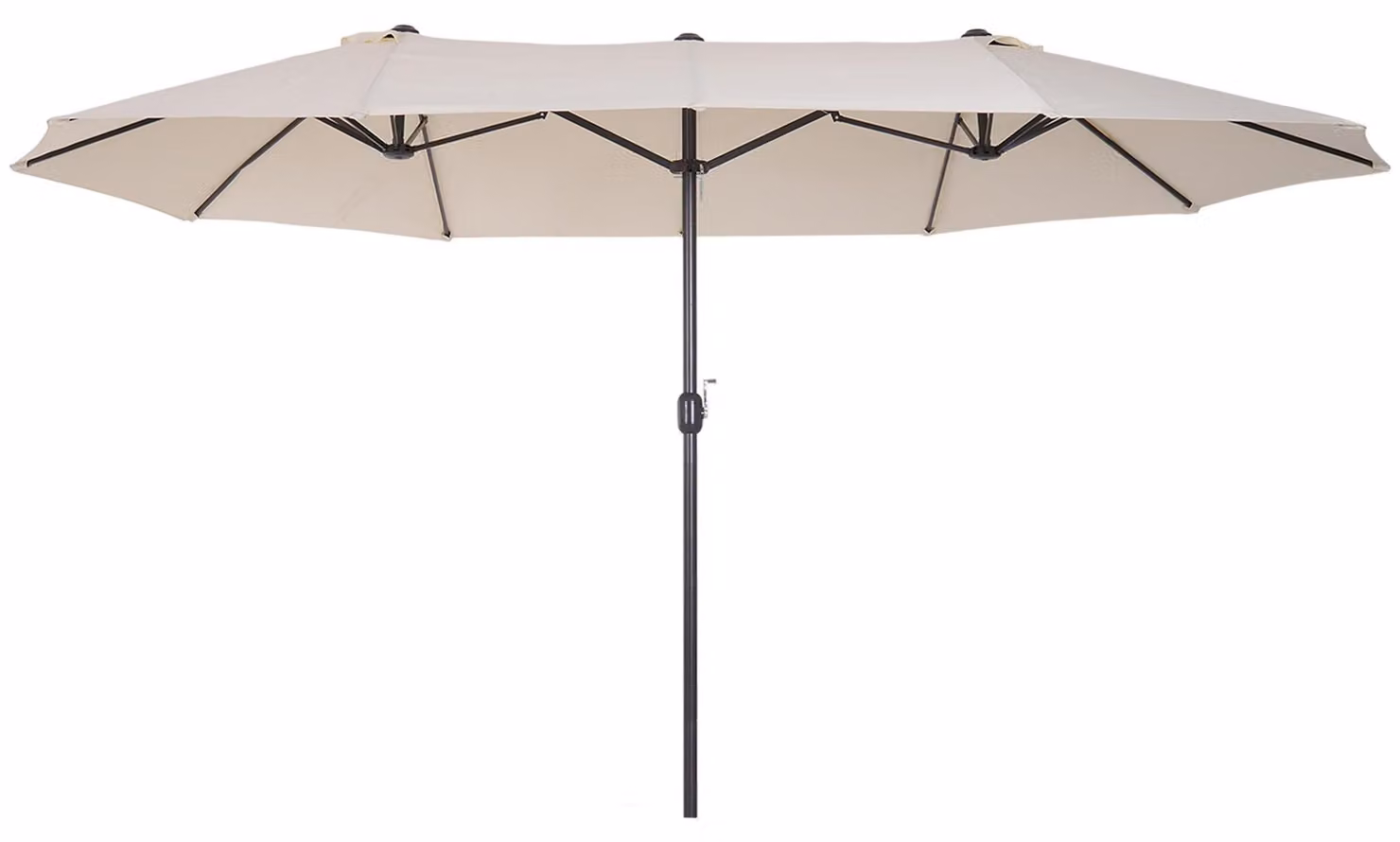Ombrellone da Giardino 4,6x2,7 m Palo Ø48 mm Doppio Tetto Beige
