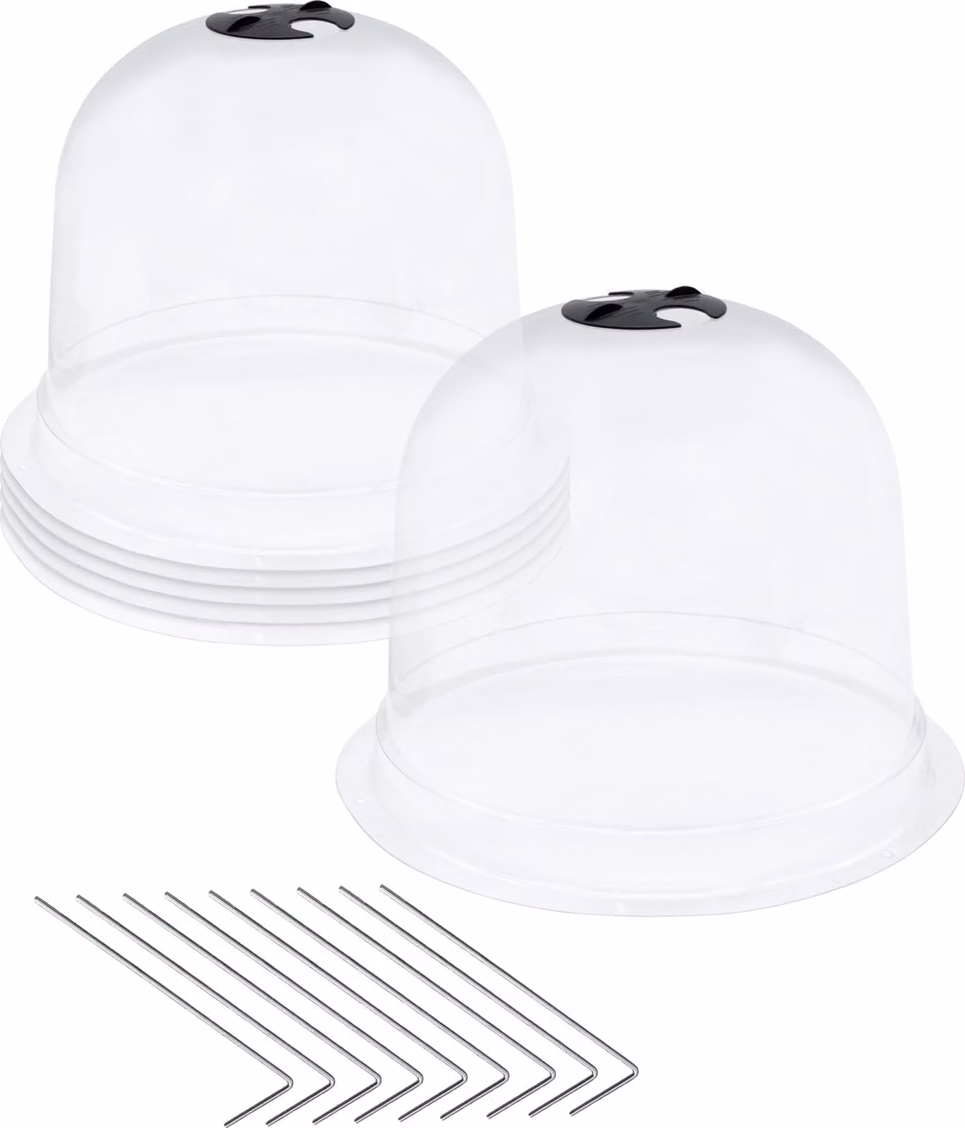 Set di 6 mini-serre - Copertura in plastica con ancoraggio al suolo - Campana per la semina Ø 25 x 20 cm circa (2x3)
