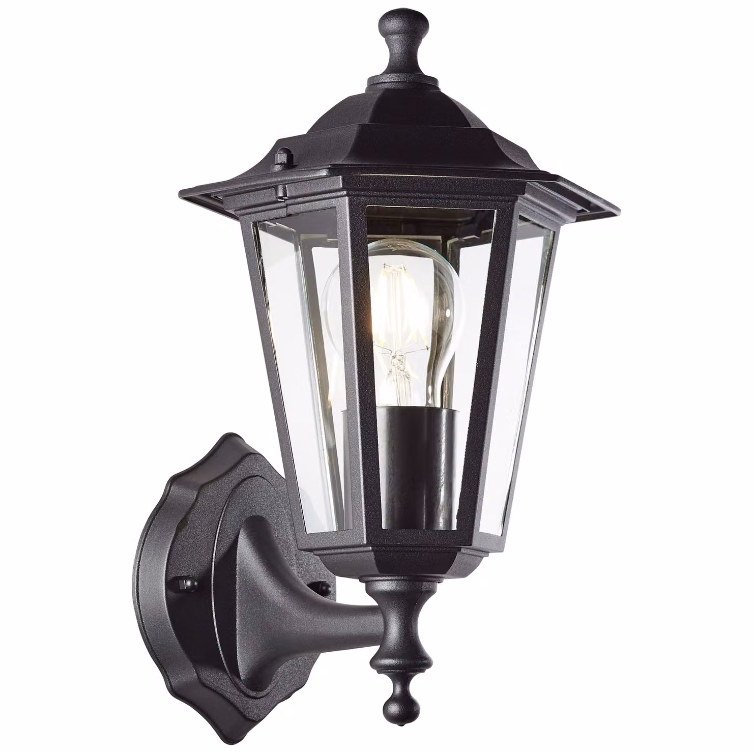 BRILLANTE applique da esterno Carleen | luce decorativa da esterno | nero | 1x E27 max. 60 W | IP44