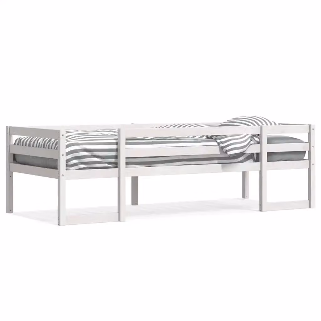 Giroletto per bambini vidaXL in legno massello di pino bianco con struttura a casetta L: 195.5 cm, P: 82.5 cm, H: 150 cm – 2