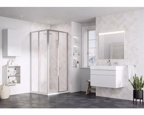 Un lato della cabina doccia RAVAK SRV2-100 195 S satinato+trasparente 14VA0UO2Z1