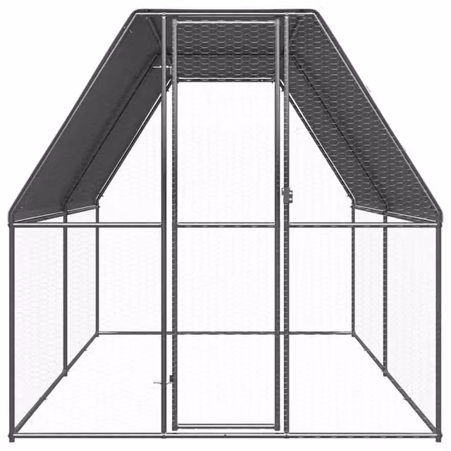 Gabbia per polli da esterno in acciaio zincato grigio CFW2173528 L/P/H: 4 x 2 x 2 m
