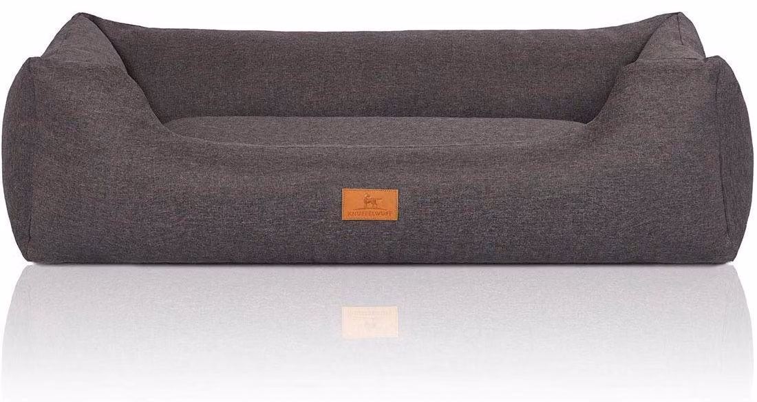 Cuccia per cani in velluto - XXL, 120 x 85 cm - Imbottitura in memory foam - Grigia - Rettangolare - Adatta a cani di taglia grande e media