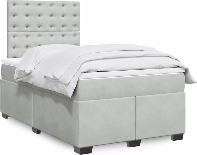 Maison Exclusive - Giroletto a Molle con Materasso Grigio Chiaro 120x190cm Velluto