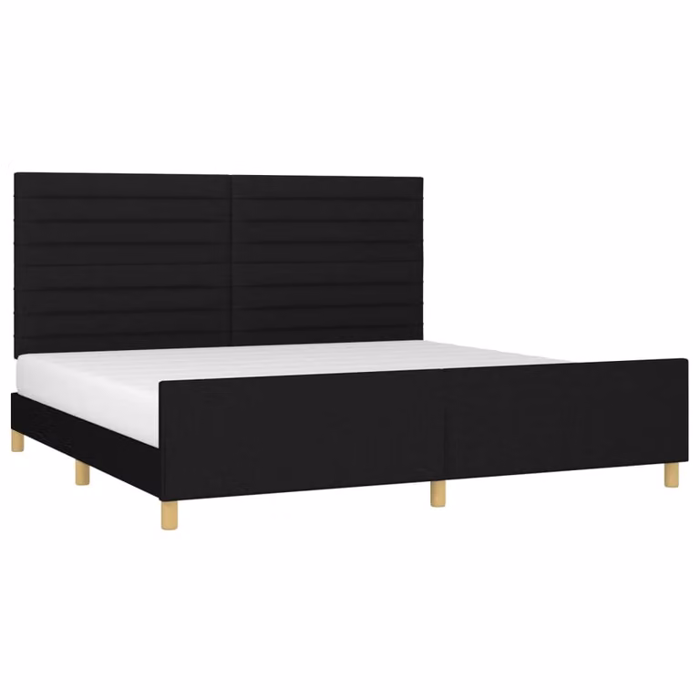 Giroletto senza Materasso Nero 200x200 cm in Tessuto