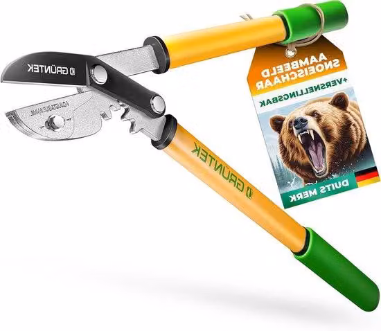 Robusto potatore da giardino in acciaio SK5 con incudine in metallo e rivestimento antiscivolo Lunghezza lama 60 mm Lunghezza totale 470 mm Impugnature ergonomiche antiscivolo - Troncarami Grizzly