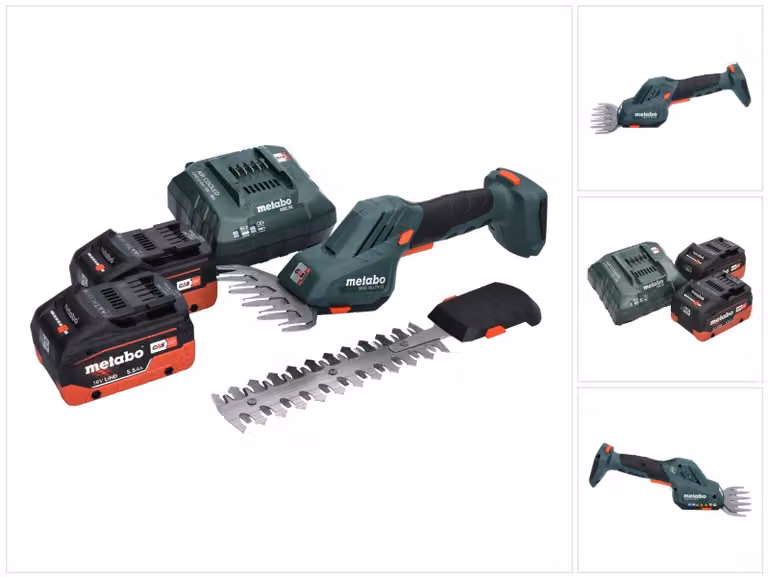 Metabo SGS 18 LTX Q forbici per erba e arbusti a batteria 18 V + 2x batteria 5,5 Ah + caricabatteria
