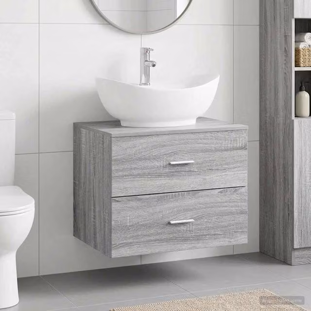 Set di mobili per il bagno Sonoma grigio Legno ingegnerizzato 3404403